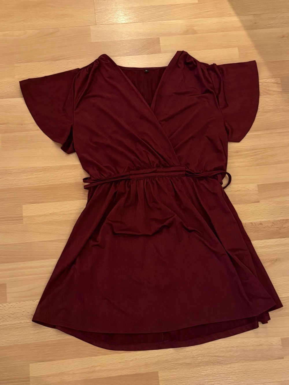 Amazon Women's Wine Red Wrap Tunic Blouse
